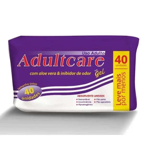 Absorvente Geriátrico Adultcare c/ 40 un — foto 1