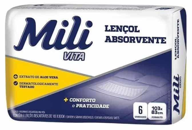 Lençol Descartável Mili Vita c/ 6 un