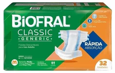 Fralda Geriátrica Biofral Classic Média c/ 32 un