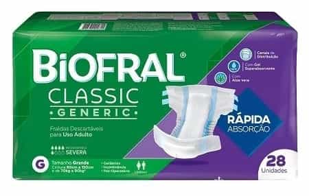 Fralda Geriátrica Biofral Classic Grande c/ 28 un