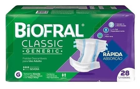 Fralda Geriátrica Biofral Classic Grande c/ 28 un — foto 1