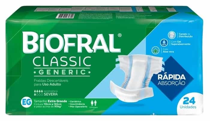 Fralda Geriátrica Biofral Classic EG c/ 24 un