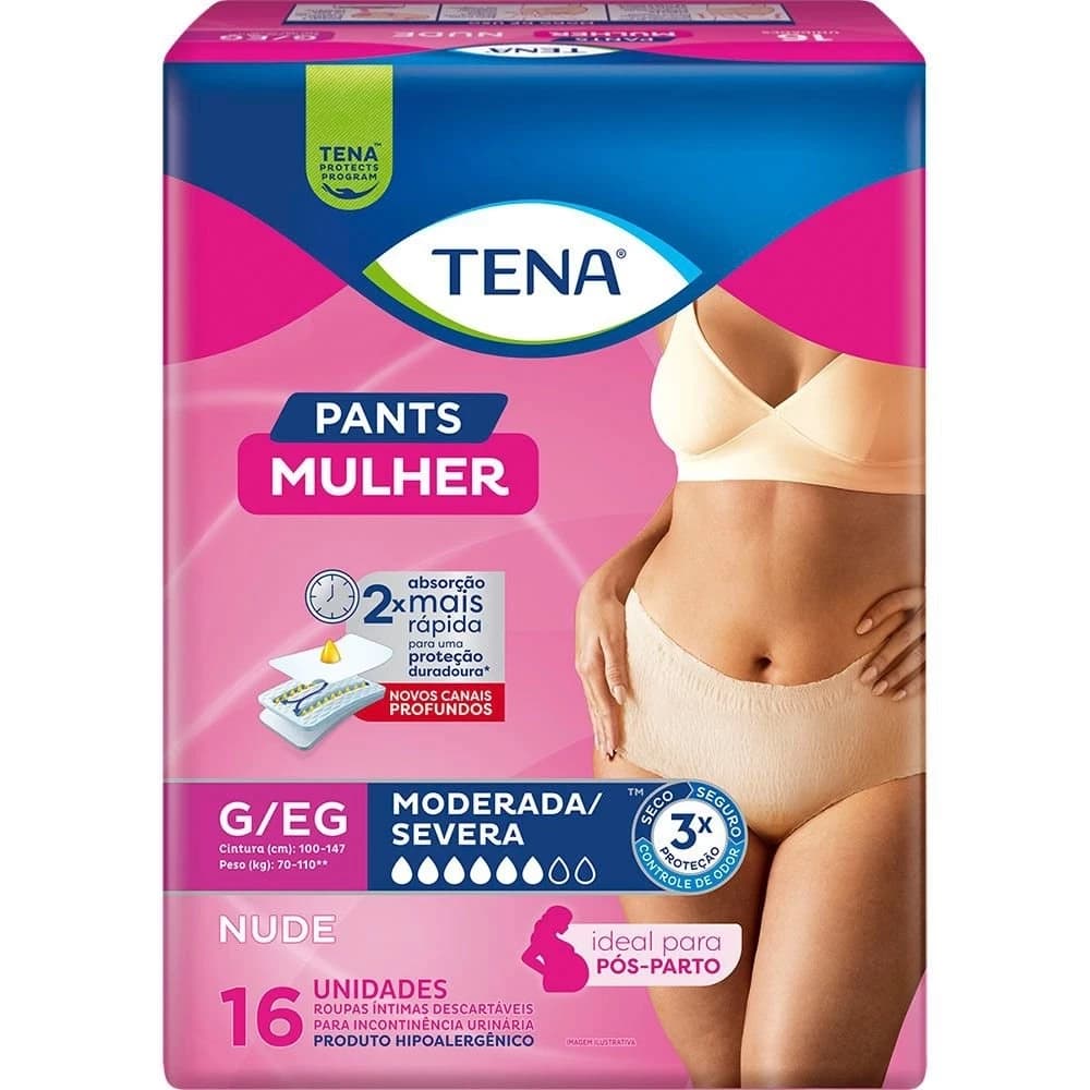Roupa Íntima Tena Pants Mulher Nude G/EG c/ 16 un — foto 1