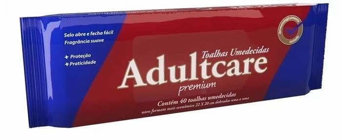 Toalha Umedecida Adulto Adultcare c/ 40 un — foto 1