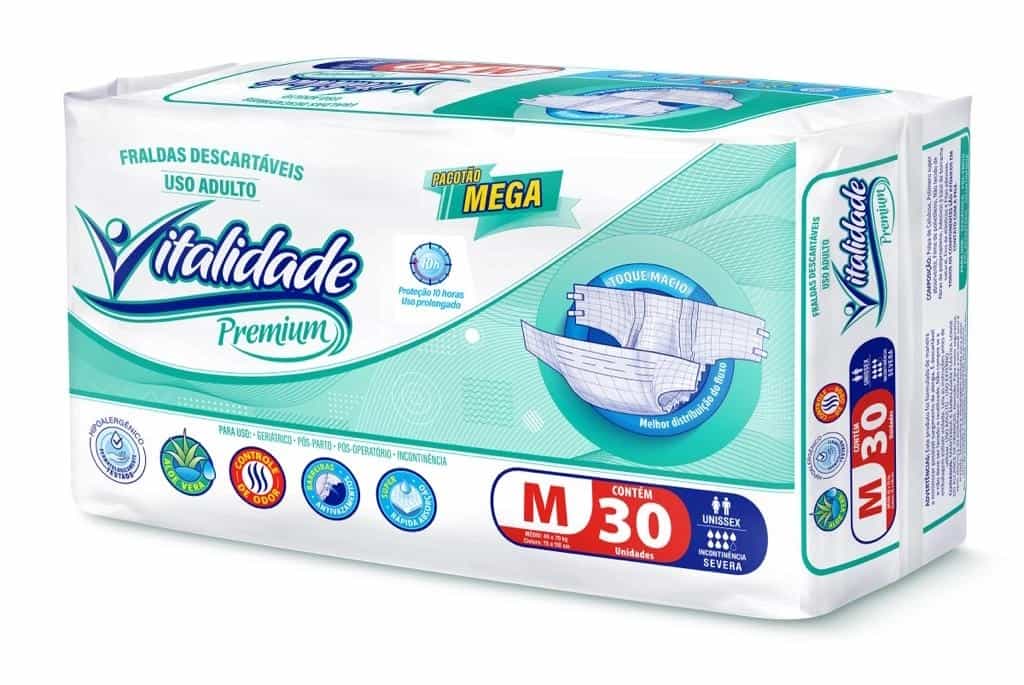 Fralda Geriátrica Noturna Vitalidade M c/ 30 un