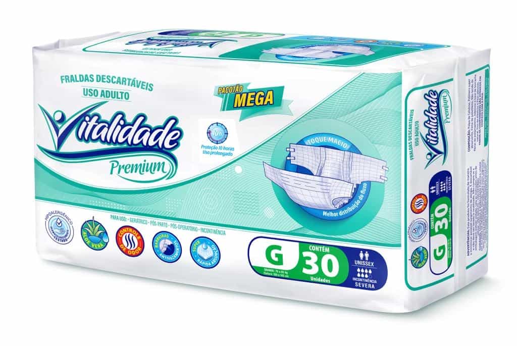 Fralda Geriátrica Noturna Vitalidade G c/ 30 un