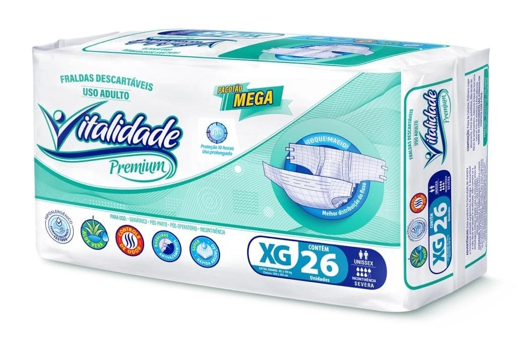 Fralda Geriátrica Noturna Vitalidade EG c/ 26 un — foto 1
