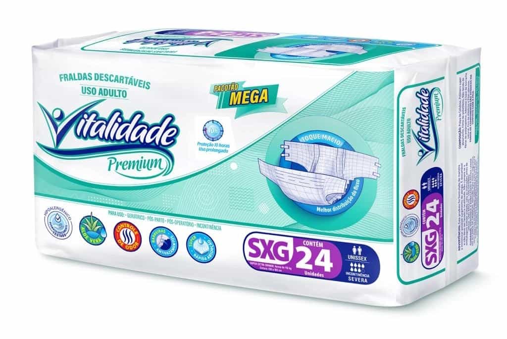 Fralda Geriátrica Noturna Vitalidade SXG c/ 24 un