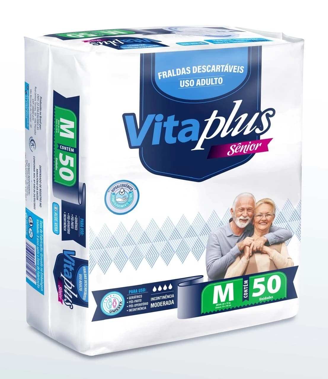 Fralda Geriátrica Vita Plus c/ 50 un Média — foto 2