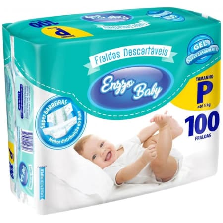 Fralda Descartável Enzzo Mega Pacotão RN c/ 100 un (RN) — foto 2