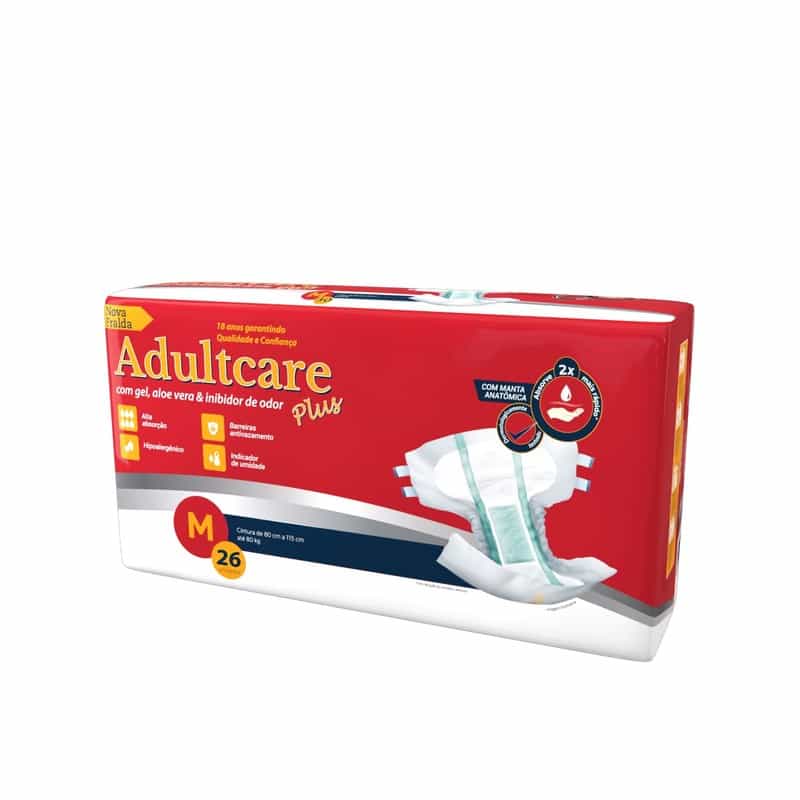 Fralda Geriátrica M Adultcare Plus com 26